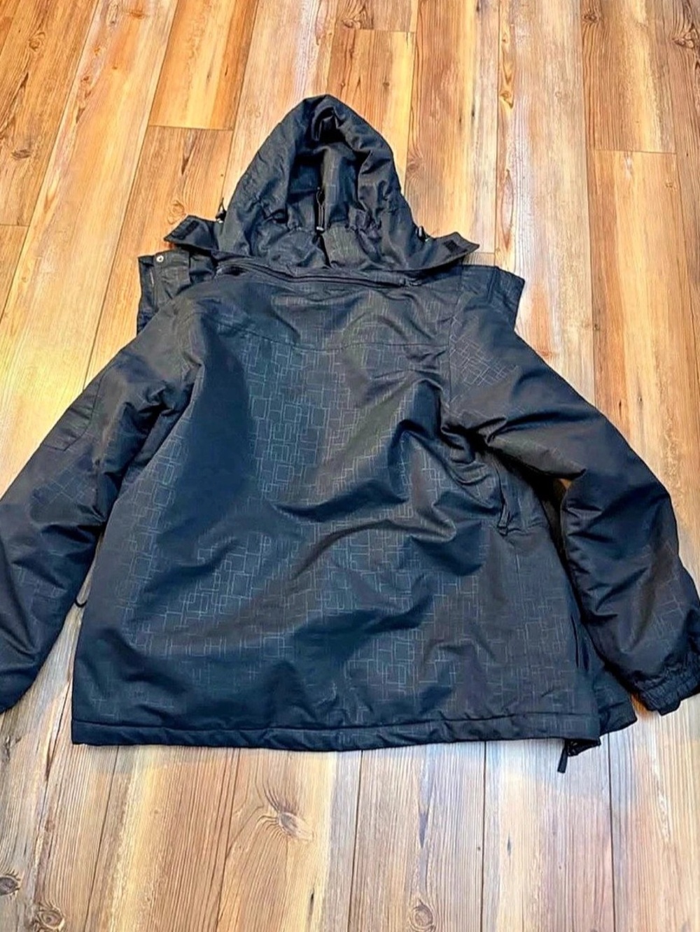 Pulse Men's Black Geometric Hooded Jacket XL